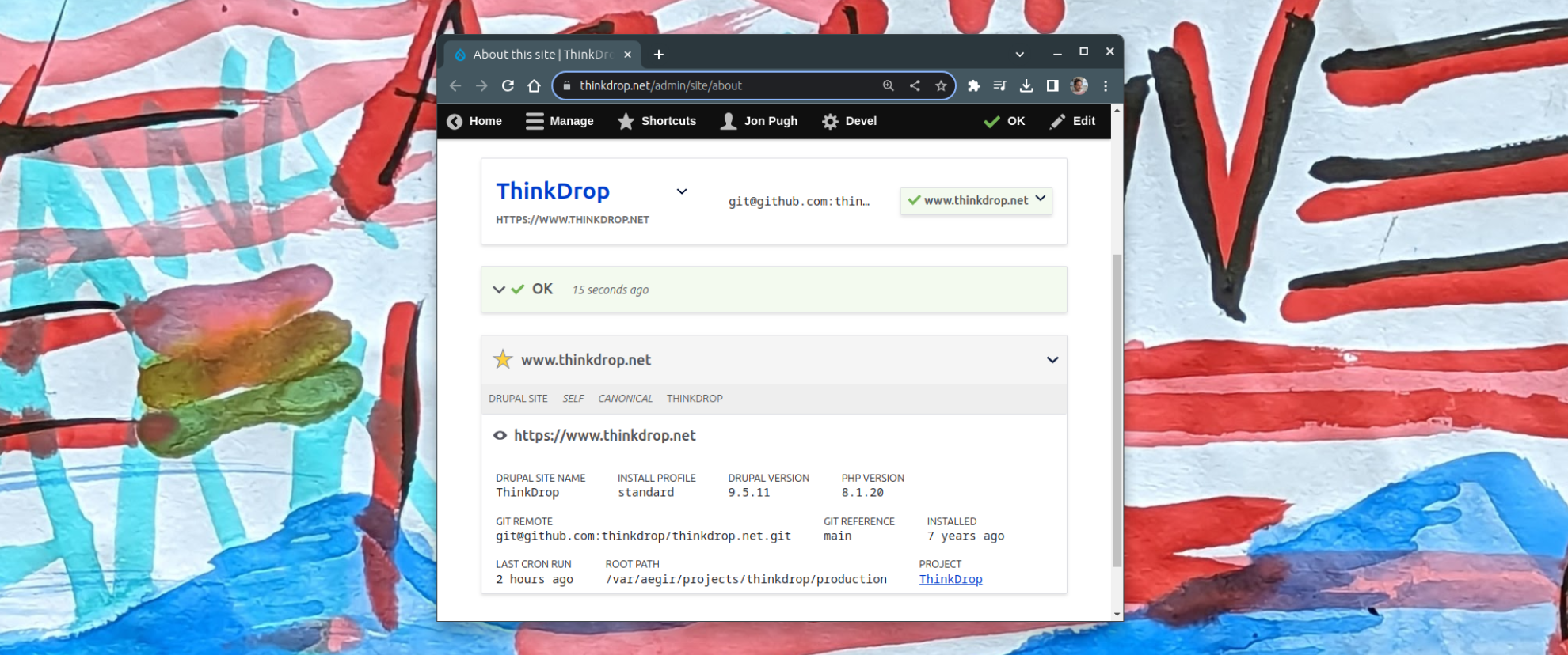 The Site.module's About This Site page.