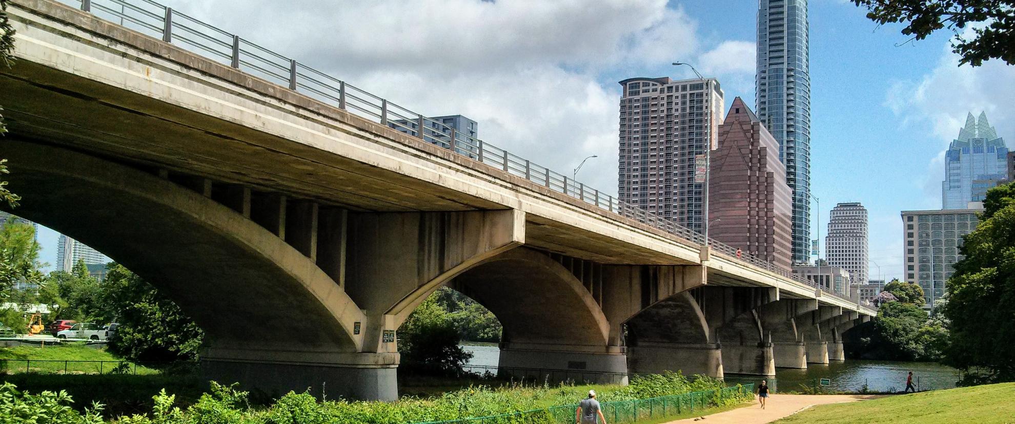 Congress Avenue Bridge in Austin, Texas. There is a large bat colony in there!